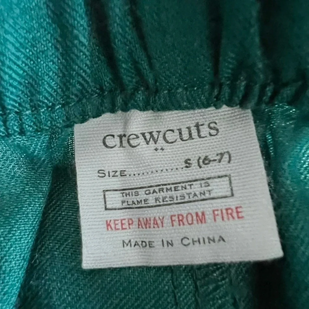 Crewcuts Boys Girls Teal Green Saint Bernard Dog Print Pajama‎ Pants Size S 6-7